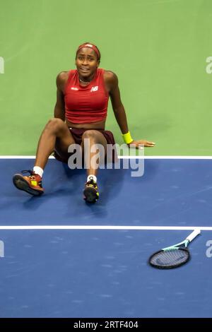 Coco Gauff (USA) gewinnt die Women's Singles Finals beim US Open Tennis 2023. Stockfoto