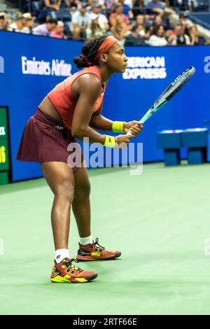 Coco Gauff (USA) gewinnt die Women's Singles Finals beim US Open Tennis 2023. Stockfoto