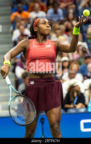 Coco Gauff (USA) gewinnt die Women's Singles Finals beim US Open Tennis 2023. Stockfoto