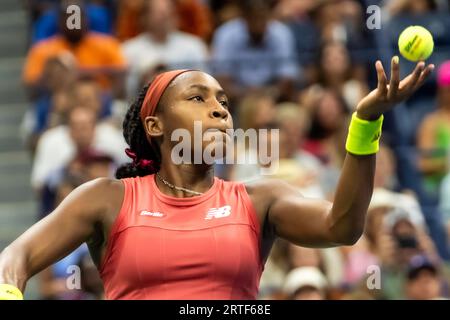 Coco Gauff (USA) gewinnt die Women's Singles Finals beim US Open Tennis 2023. Stockfoto