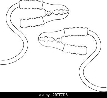 Auto Batterie Stromversorgung Überbrückungskabel Symbol Vektor Illustration einfaches Design Stock Vektor