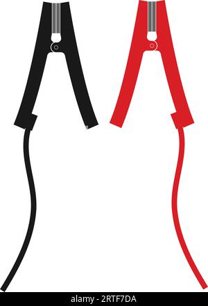 Auto Batterie Stromversorgung Überbrückungskabel Symbol Vektor Illustration einfaches Design Stock Vektor