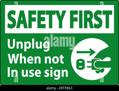 Sicherheitshinweis: Trennen Sie Den Netzstecker, Wenn Er Nicht Verwendet Wird Stock Vektor