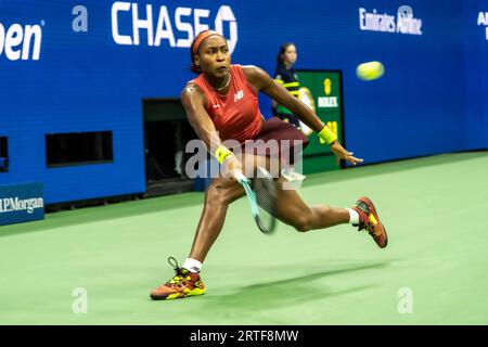 Coco Gauff (USA) gewinnt die Women's Singles Finals beim US Open Tennis 2023. Stockfoto