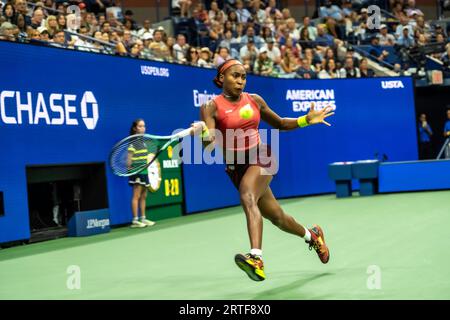 Coco Gauff (USA) gewinnt die Women's Singles Finals beim US Open Tennis 2023. Stockfoto