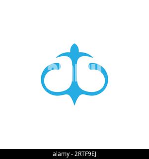 Sea Blue Water ancor Simple Logo-Vektor Stock Vektor