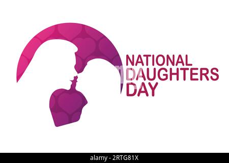 National Daughters Day. Urlaubskonzept. Vorlage für Hintergrund, Banner, Karte, Poster mit Textbeschriftung. Vektorillustration. Stock Vektor