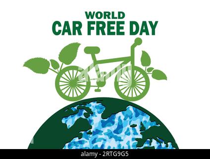 World Car Free Day. Urlaubskonzept. Vorlage für Hintergrund, Banner, Karte, Poster mit Textbeschriftung. Vektorillustration. Stock Vektor