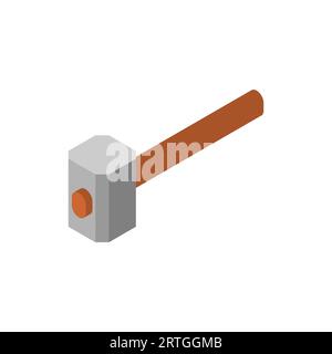 Schmiedehammer isoliert. Schmiedevorschlaghammer. Schmiedewerkzeug Vektor-Illustration Stock Vektor