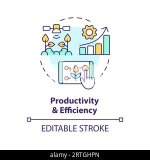 Produktivitäts- und Effizienzkonzept – Symbol für mehrere Farben Stock Vektor