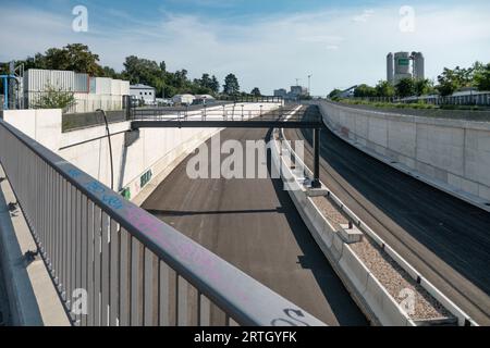 Baustelle Ausbau BAB A100, 16. Bauabschnitt, Höhe Dieselstraße, Berlin-Treptow, Stockfoto