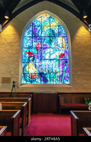 Die Chagall Buntglasfenster in der Union Church of Pocantico Hills New York State USA Stockfoto