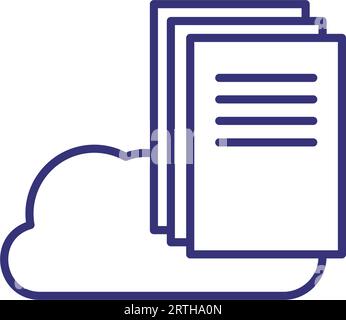 Liniensymbol für Cloud-Dokumente Stock Vektor