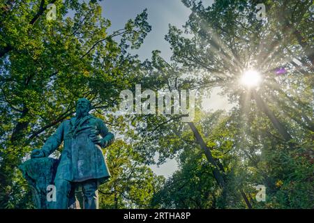 Denkmal Turnvater Friedrich Ludwig Jahn in der Hasenheide in Berlin-Neukölln Stockfoto