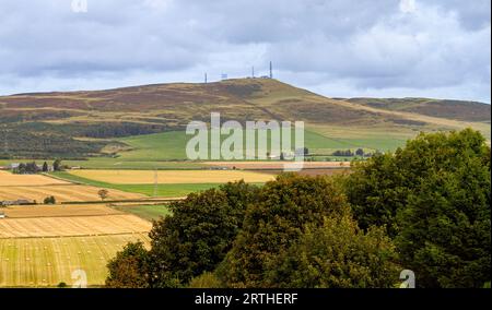 September: Blick auf die Sidlaw Hills und das Strathmore Valley in Dundee, Schottland Stockfoto