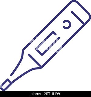 Zeilensymbol des Digitalthermometers Stock Vektor