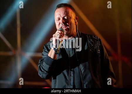 Gigi D'Alessio trat zuletzt 08.09.2023 auf der Piazza dei Signori (VI) Italien auf Stockfoto