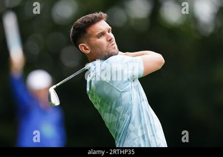 Gaz Beadle während des Pro-am vor der BMW PGA Championship 2023 im Wentworth Golf Club in Virginia Water, Surrey. Bilddatum: Mittwoch, 13. September 2023. Stockfoto