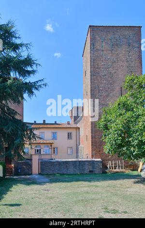 Der mittelalterliche Turm von Città della Pieve, einem historischen Dorf in Umbrien, Italien. Stockfoto