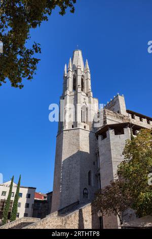 Basilika von Sant Feliu (Iglesia de San Felix) in Girona, Katalonien, Spanien Stockfoto