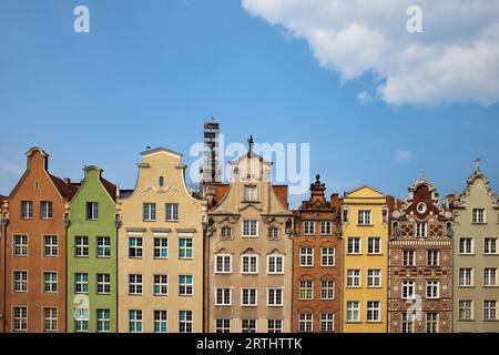 Historische Giebel Häuser am Dlugi Targ (langer Markt) in alten Danzig, Polen Stockfoto