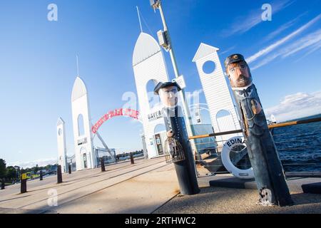 Das Wahrzeichen von Cunningham Pier in Geelong, Victoria, Australien Stockfoto