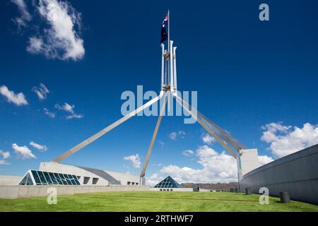 Die beeindruckende Architektur des Parlament von Australien in Canberra, Australian Capital Territory, Australien Stockfoto