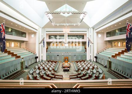 CANBERRA, AUSTRALIEN, MAR 25, 2016: Innenansicht des Repräsentantenhauses im Parlament, Canberra, Australien Stockfoto