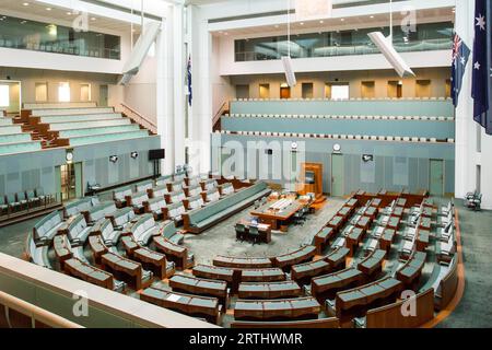 CANBERRA, AUSTRALIEN, MAR 25, 2016: Innenansicht des Repräsentantenhauses im Parlament, Canberra, Australien Stockfoto