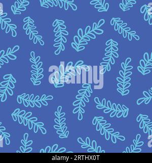 Nahtloses Blumenmuster. Zweig mit Blättern ornamentale Textur. Flourish Natur Sommer Garten strukturierten Hintergrund Stock Vektor