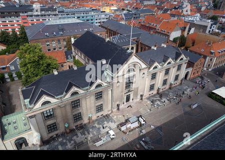 Kopenhagen, Dänemark, 15. August 2016: Luftaufnahme des Hauptgebäudes der Universität Kopenhagen Stockfoto