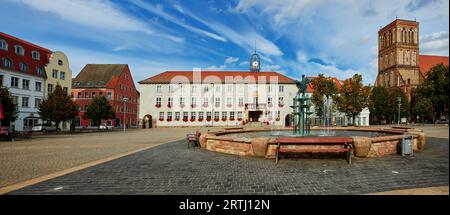 Markt der hansestadt Anklam in Deutschland Stockfoto