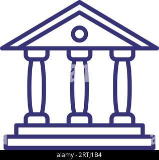 Symbol für die Linie des Gerichtsgebäudes Stock Vektor