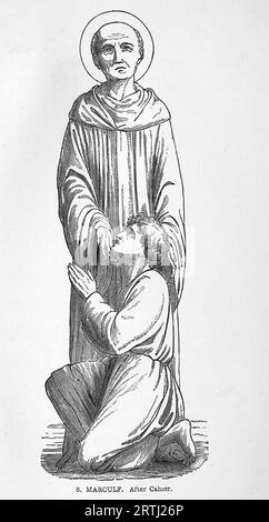 St. Marculf. Gravur von Lives of the Saints (Mai) von Sabin Baring-Gould, 1897. Stockfoto