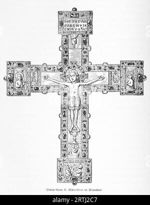 Kreuzung von St. Mauritius in Munster. Gravur von Lives of the Saints (Mai) von Sabin Baring-Gould, 1897. Stockfoto