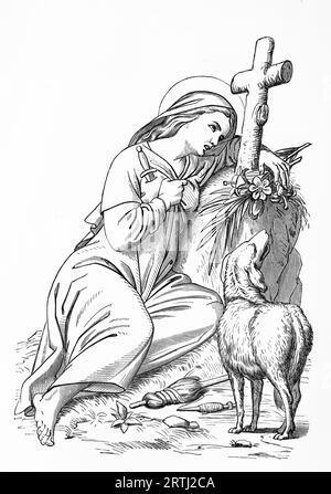 St. Solangia. Gravur von Lives of the Saints (Mai) von Sabin Baring-Gould, 1897. Stockfoto