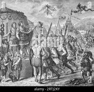 Die Konversion von Kaiser Konstantin nach Jules Romain. Gravur von Lives of the Saints (Mai) von Sabin Baring-Gould, 1897. Stockfoto