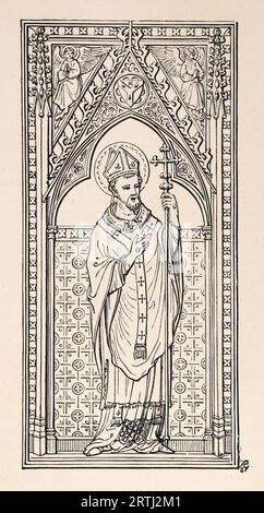 St. Augustine, Erzbischof von Canterbury. Aus einer Zeichnung von Augustus Welby Northmore Pugin. Gravur von Lives of the Saints (Mai) von Sabin Baring-Gould, 1897. Stockfoto