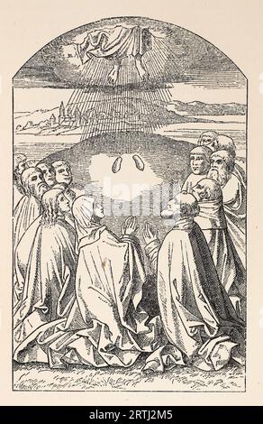 Die Himmelfahrt Christi, aus dem Wiener Messbuch. Gravur von Lives of the Saints (Mai) von Sabin Baring-Gould, 1897. Stockfoto