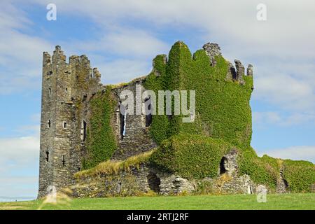 Ballycarbery Castle ist eine Burg, die 5 Meilen (4,8 km) von Cahersiveen, County Kerry, Irland, entfernt ist Stockfoto