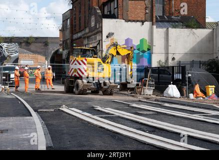 Bau der West Midland Meto Digbeth Erweiterung, Birmingham, UK Stockfoto