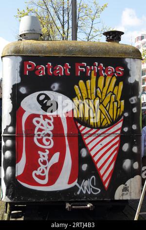 Snackbar auf dem Waterlooplein-Markt in Amsterdam, Niederlande Stockfoto