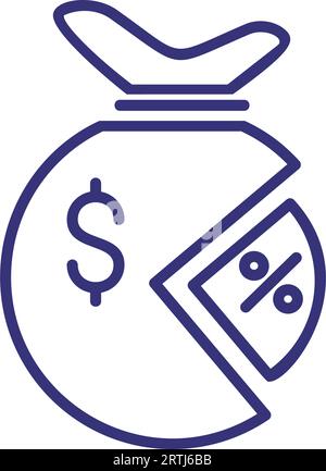 Symbol "Prozentsatz der Geldzeile" Stock Vektor