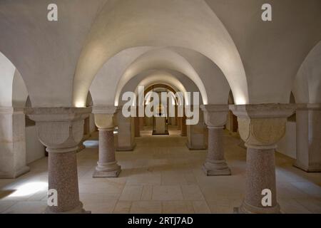 Die Krypta, eine der ältesten in Deutschland, Mariendom, UNESCO-Weltkulturerbe, Hildesheim, Niedersachsen, Deutschland Stockfoto