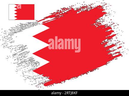 Pinsel Design Bahrain Flagge Vektor Stock Vektor