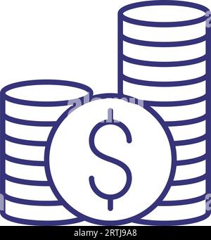 Stacks of Coins – Zeilensymbol Stock Vektor