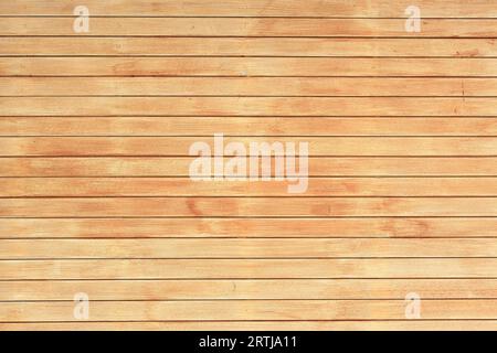 Naturfarbe Holzzaun Abschirmung von horizontalen Brettern Hintergrund. Wand oder Zaun strukturiert. Stockfoto