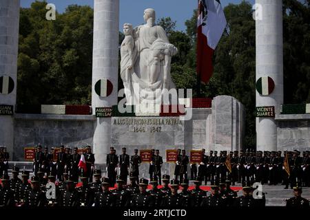 Mexiko-Stadt, Mexiko-Stadt, Mexiko. September 2023. 176. Jahrestag der Heldentat der Heldentat der heldenhaften Kinder von Chapultepec (Bild: © Luis E Salgado/ZUMA Press Wire) NUR REDAKTIONELLE VERWENDUNG! Nicht für kommerzielle ZWECKE! Stockfoto