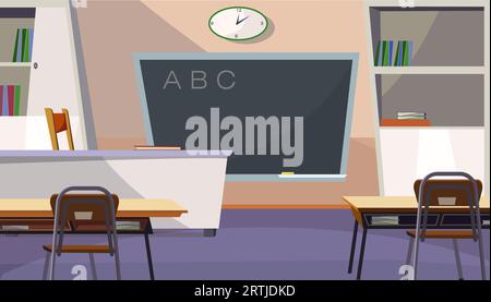 Buchstaben auf Tafel in Vektorillustration im Klassenzimmer Stock Vektor