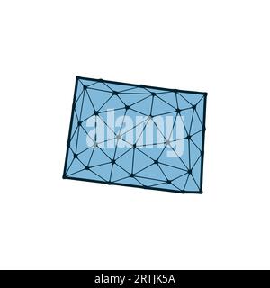 Colorado State Map polygonale Darstellung aus Linien und Punkten, isoliert auf weißem Hintergrund. US-Bundesstaat mit niedrigem Poly-Design Stock Vektor
